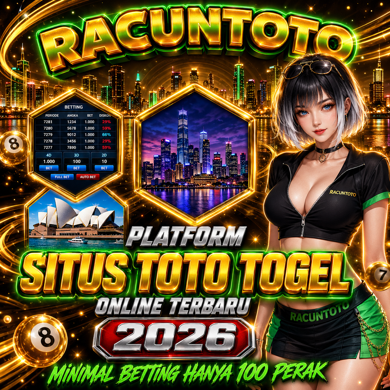 RACUNTOTO : Link Login & Daftar Situs Toto Togel Online Minimal Betting Hanya 100 Perak